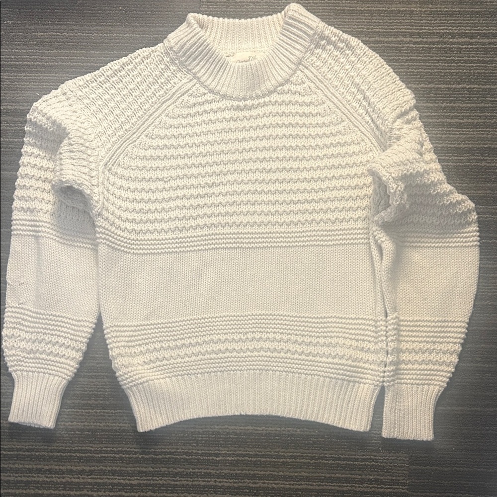 Cream Textured Knit Sweater